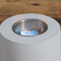 HOMCOM Tabletop Fire Pit, Indoor Fire Pit 12.5cm Table Top Fire Pit Bowl, Alcohol Fueled Concrete Firepit, Cylindrical Mini Fire Pit Balcony Decor for Soul Relaxing, Tabletop Portable Fire Bowls, Grey(m-8)