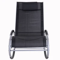 Outsunny Schommelstoel schommelbank lounger schommelstoel met hoofdkussen aluminium tot 120 kg(m-11)