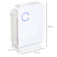 HOMCOM Deumidificatore Elettrico 48W, Silenzioso 40dB(A) Basso Consumo Certificato CE, Bianco 18.1x12.7x28.8cm 1300ml(m-3)