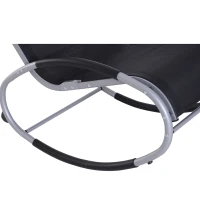 Outsunny Krzesło bujane, leżak ogrodowy z poduszką, aluminium, obciążenie do 120 kg, czarne(m-6)
