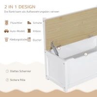 HOMCOM Kindersitzgruppe mit Kindermöbel Kindertisch Kinderstuhl Kinderbank für 3+ Jahre Kinder Kiefernholz MDF Natur+Weiß(m-7)