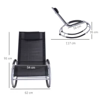 Outsunny Schommelstoel schommelbank lounger schommelstoel met hoofdkussen aluminium tot 120 kg(m-3)