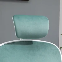 Vinsetto Bürostuhl mit Wippfunktion höhenverstellbarer Computerstuhl ergonomischer Drehstuhl mit Armlehne Kopfstütze Samtoptik 63 x 64 x 118-128 cm Türkis(m-9)