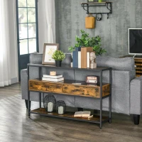 HOMCOM Konsolentisch im Industrial-Design 120 x 30 x 75,5 cm(m-10)