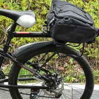 HOMCOM Fahrrad Gepäckträger, Fahrradtasche, Schnellspanner, Cargotasche, Aluminium, Schwarz, 58 x 39 x 14,5 cm(m-10)