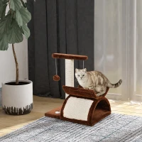 PawHut ansamblu pentru pisici, 40x30x43cm, maro(m-8)