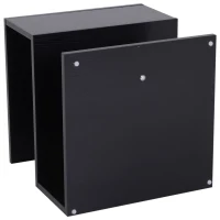 HOMCOM Beistelltisch Couchtisch Wohnzimmertisch Sofatisch Quadrater Kaffeetisch Nachttish mit Stauraum S-Form 3 Fach Spanplatte Stahl Schwarz 48 x 48 x 48 cm(m-7)