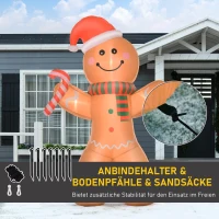 HOMCOM peperkoekman opblaasbaar kerstversiering(m-7)