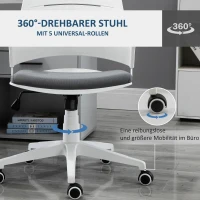 Vinsetto Bürostuhl Gaming Stuhl Drehstuhl Wippfunktion mit Rückenlehne Polsterung ergonomisches Design höhenverstellbar Nylon PU-Kunststoff Grau 62 x 55 x 84,5-91,5 cm(m-4)