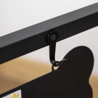 PawHut erhöhter Hundenapf höhenverstellbar Doppelnapf Futternapf mit Stahlnäpfen Haustier Fressnapf Kiefernholz Schwarz 58 x 32 x 50 cm(m-9)