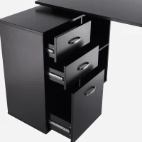 HOMCOM biurko narożne biurko komputerowe biurko biurko narożne regał w kształcie litery L 117 x 83,5 x 76 cm, kształt I 162 x 50 x 76 cm, czarne, MDF + metal(m-9)