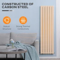HOMCOM 460 x 1600 mm Double Panel Vertical Designer Radiator, Water-filled Heater for Home, Space Heater, Quick Warm up, Living room, Study, Apartments, White(m-6)