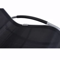Outsunny Krzesło bujane, leżak ogrodowy z poduszką, aluminium, obciążenie do 120 kg, czarne(m-5)