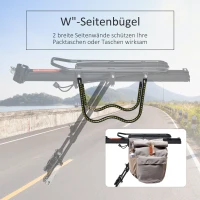 HOMCOM Fahrrad Gepäckträger, Fahrradtasche, Schnellspanner, Cargotasche, Aluminium, Schwarz, 58 x 39 x 14,5 cm(m-6)