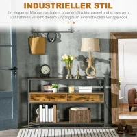HOMCOM Konsolentisch im Industrial-Design 120 x 30 x 75,5 cm(m-5)