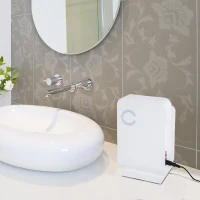 HOMCOM Deumidificatore Elettrico 48W, Silenzioso 40dB(A) Basso Consumo Certificato CE, Bianco 18.1x12.7x28.8cm 1300ml(m-10)