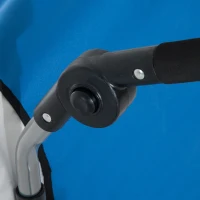 HOMCOM 2-in- kinderkar fietskar Jogger fietsaanhanger 360° draaibaar blauw-wit(m-7)