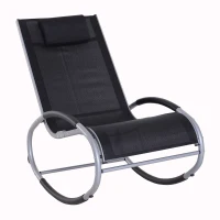 Outsunny Schommelstoel schommelbank lounger schommelstoel met hoofdkussen aluminium tot 120 kg(m-1)