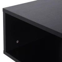 HOMCOM Beistelltisch Couchtisch Wohnzimmertisch Sofatisch Quadrater Kaffeetisch Nachttish mit Stauraum S-Form 3 Fach Spanplatte Stahl Schwarz 48 x 48 x 48 cm(m-9)