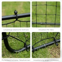 HOMCOM Football Rebounder do treningu, regulowany kąt, metalowa rurka, PE Tkanina 96 x 80 x 96 cm Czarny(m-6)