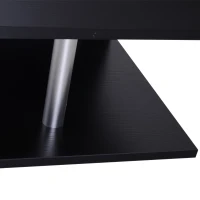 HOMCOM Beistelltisch Couchtisch Wohnzimmertisch Sofatisch Quadrater Kaffeetisch Nachttish mit Stauraum S-Form 3 Fach Spanplatte Stahl Schwarz 48 x 48 x 48 cm(m-8)