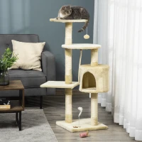 PawHut ansamblu de joaca pentru pisici, 75x40x112 cm, bej(m-8)