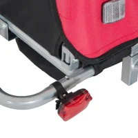 HOMCOM 2-in- kinderkar fietsaanhanger jogger fietskar 360° draaibaar rood-zwart(m-7)