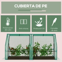 Outsunny Invernadero de Jardín Terraza 180x90x90 cm Vivero para Huerto Plantas con Puertas Tubo de Acero PE Color Verde(m-4)