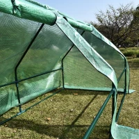 Outsunny Invernadero de Jardín Terraza 180x90x90 cm Vivero para Huerto Plantas con Puertas Tubo de Acero PE Color Verde(m-7)