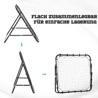 HOMCOM Football Rebounder do treningu, regulowany kąt, metalowa rurka, PE Tkanina 96 x 80 x 96 cm Czarny(m-4)
