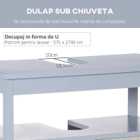 KLEANKIN Mobilier pentru lavoar pentru baie cu raft si dulap , 60x30x62cm, Gri, Lemn natural(m-4)