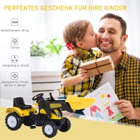 HOMCOM SAMOCHÓD NA PEDAŁY TRAKTOR Z ŁADOWARKĄ OD 3 LAT czarny-żółty(m-5)