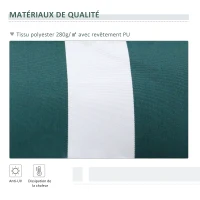Outsunny Store banne électrique et Manuel rétractable dim. 3,95L x 3l (avancée) m télécommande fournie alu. Polyester Haute densité imperméabilisé Anti-UV Vert Blanc rayé(m-5)