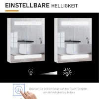 HOMCOM LED-spiegelkast badkamerspiegel lichtspiegel badkamerkast badkamerspiegel wand 15 W(m-5)