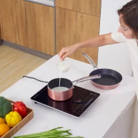 HOMCOM Piastra a Induzione Portatile con Display LED-Nero(m-2)