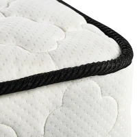 HOMCOM 3ft Single Mattress, 7 Inch Pocket Sprung Mattress in a Box with Breathable Foam, Individually Wrapped Spring and Medium Firm Hybrid, 190cmx90cmx18cm, White(m-8)