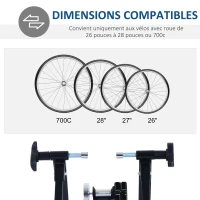 HOMCOM Home Trainer vélo Support d'entrainement Pliable pour vélo de Route VTT Acier Noir(m-5)