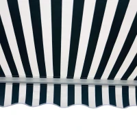 Outsunny Store banne électrique et Manuel rétractable dim. 3,95L x 3l (avancée) m télécommande fournie alu. Polyester Haute densité imperméabilisé Anti-UV Vert Blanc rayé(m-9)