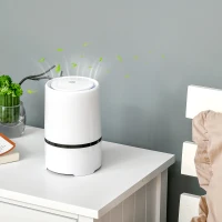 HOMCOM Purificateur d'air portable avec luminosité réglable filtre HEPA mode veille blanc(m-2)