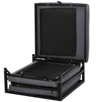 HOMCOM Składane łóżko dla gości Łóżko składane stołek 2 w 1 regulowana wysokość wezgłowia stal szary(m-6)