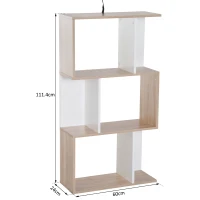 Homcom Biblioteca de Perete – 3 Rafturi, Lemn Natural(m-3)