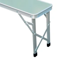 Outsunny Set Tavolo Pieghevole da Giardino con 2 Sedie da Campeggio Picnic Portatile Regolabile in Lega d'Alluminio 90x 66x 70cm Argento(m-7)