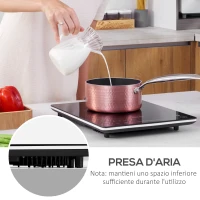 HOMCOM Piastra a Induzione Portatile con Display LED-Nero(m-8)