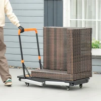 DURHAND Établi de travail, Plaforme de travail, Diable,Support de scie, Échafaudage, Marchepied, Chariot Pliable Multifonction 7 en 1 - Charge Max 150 kg(m-2)