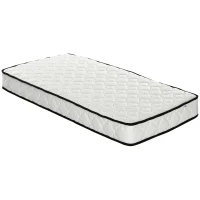 HOMCOM 3ft Single Mattress, 7 Inch Pocket Sprung Mattress in a Box with Breathable Foam, Individually Wrapped Spring and Medium Firm Hybrid, 190cmx90cmx18cm, White(m-11)