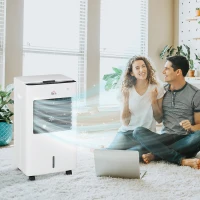 HOMCOM Rafraîchisseur d'air/ventilateur/humidificateur/purificateur 4 en 1 télécommande - réservoir 8,5L avec 4 blocs réfrigérants(m-2)