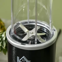 HOMCOM Blender compact 2 en 1 - 1000 W avec 2 bols amovibles 700ml et 350ml et couvercles(m-9)