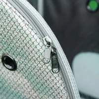 PawHut 2 en 1 trolley chariot sac à dos sac de transport à roulettes pour chat chariot panier à roulette porte transparente longueur de tige de traction réglable 34 x 30 x 54 cm gris(m-9)