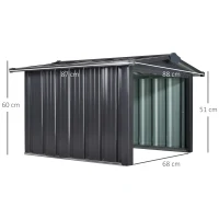 Outsunny Abri de Jardin pour Tondeuse à Gazon Robot-Tondeuse - Garage Tondeuse Robot - tôle Acier Noir(m-3)