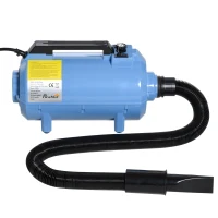PawHut Séchoir sèche-poils toilettage pulseur chien professionnel pour chien chat animaux 2200 W - température vitesse réglable - 3 embouts - bleu(m-10)